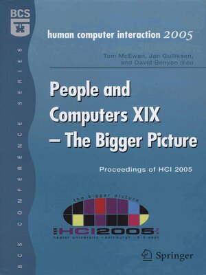 cover image of People and Computers XIX--The Bigger Picture